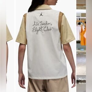 Jordan Bowling Shirt Colorblock Camp Boxy Button Down XS Brown Kelp/Sail Bowler
